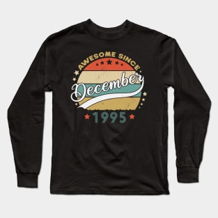 Awesome Since December 1995 Birthday Retro Sunset Vintage Long Sleeve T-Shirt